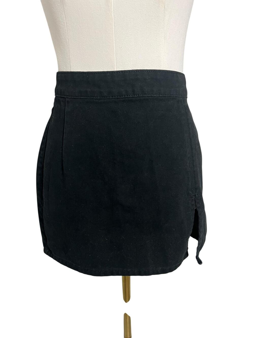 Lioness Mini Skirt Womens Small Black High Waist Denim Emo Goth Retro Grunge